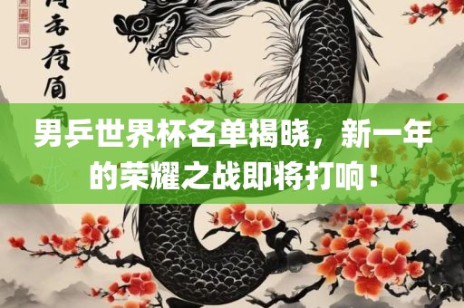 男乒世界杯名单揭晓，新一年的荣耀之战即将打响！