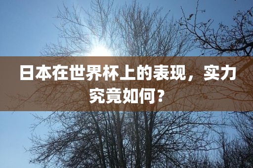 日本在世界杯上的表现，实力究竟如何？洪湖市顺升工程机械租赁有限公司