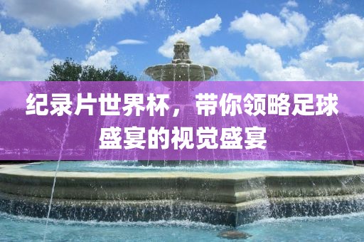 纪录片世界杯，带你领略足球盛宴的视觉盛宴