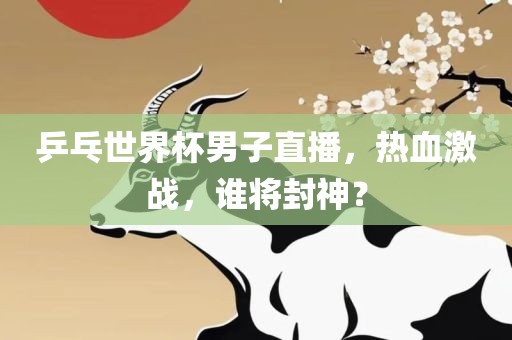 乒乓世界杯男子直播，热血激战，谁将封神？