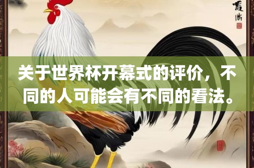 关于世界杯开幕式的评价，不同的人可洪湖市顺升工程机械租赁有限公司能会有不同的看法。