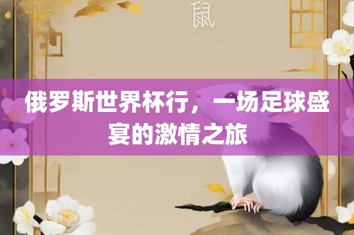 俄罗斯世界杯行，一场足球盛宴的激情之旅洪湖市顺升工程机械租赁有限公司