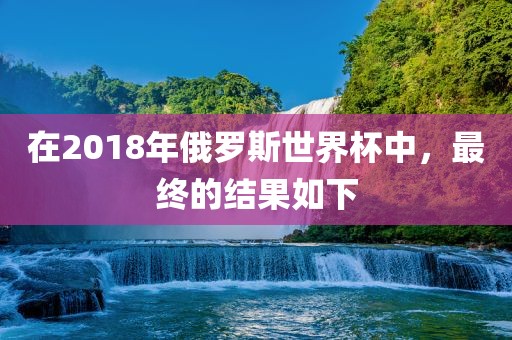 在2018年俄罗斯世界杯中，最终的结果如下