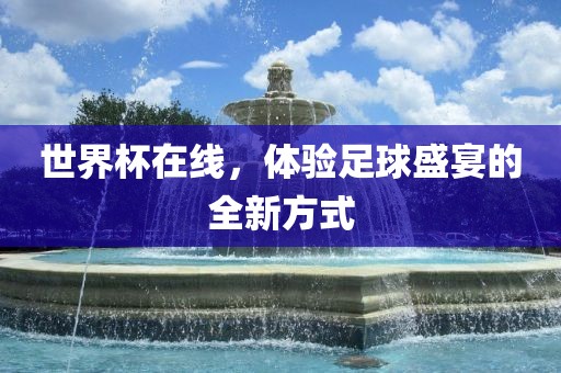 世界杯在线，体验足球盛宴的全新方式