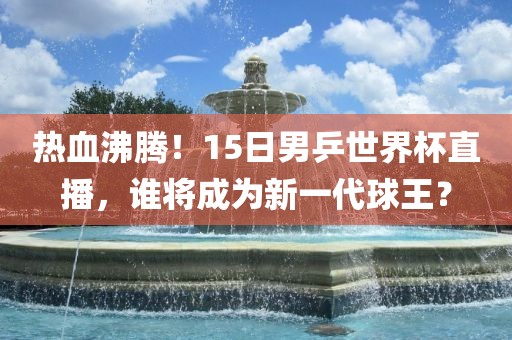 热血沸腾！15日男乒世界杯直播，谁将成为新一代球王？洪湖市顺升工程机械租赁有限公司