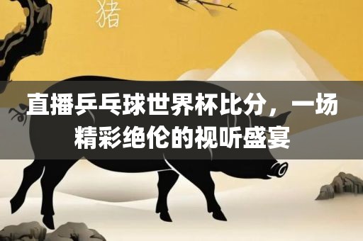 直播乒乓球世界杯比分，一场精彩绝伦的视听盛宴洪湖市顺升工程机械租赁有限公司