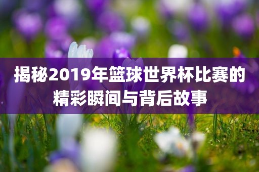 揭秘2019年篮球世界杯比赛的精彩瞬间与背后故事