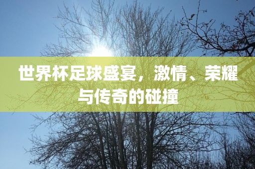 世界杯足球盛宴，激情、荣耀与传奇的碰撞洪湖市顺升工程机械租赁有限公司
