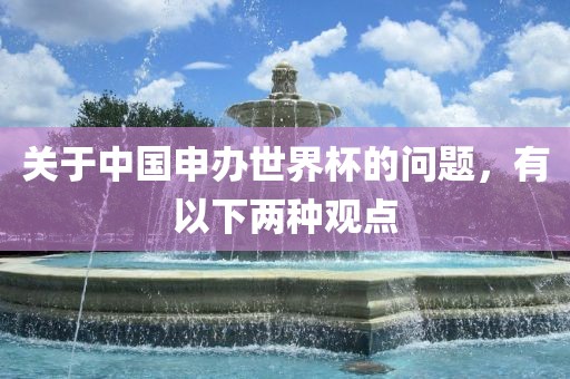 关于中国申办世界杯的问题，有以下两种观点