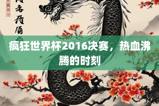 疯狂世界杯2016决赛，热血沸腾的时刻洪湖市顺升工程机械租赁有限公司