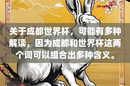关于成都世界杯，可能有多种解读，因为成都和世界杯这两个词可以组合出多种含义。洪湖市顺升工程机械租赁有限公司