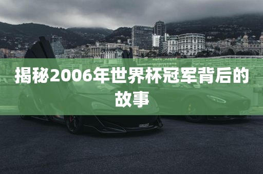 揭秘2006年世界杯冠军背后的故事洪湖市顺升工程机械租赁有限公司
