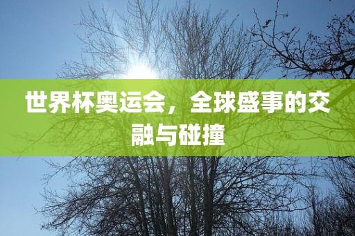 世界杯奥运会，全球盛事的交融与碰撞