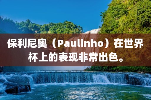 保利尼奥（Paulinho）在世界杯上的表现非常出色。洪湖市顺升工程机械租赁有限公司