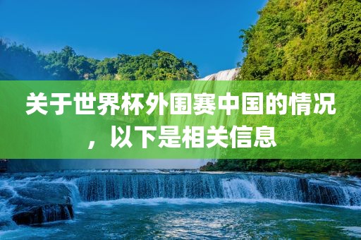 关于世界杯外围赛中国的情况，以下洪湖市顺升工程机械租赁有限公司是相关信息