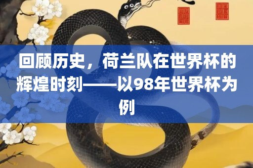 回顾历史，荷兰队在世界杯的辉煌时刻——以98年世界杯为例