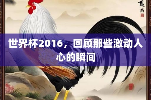 世界杯2016，回顾那些激动人心的瞬间