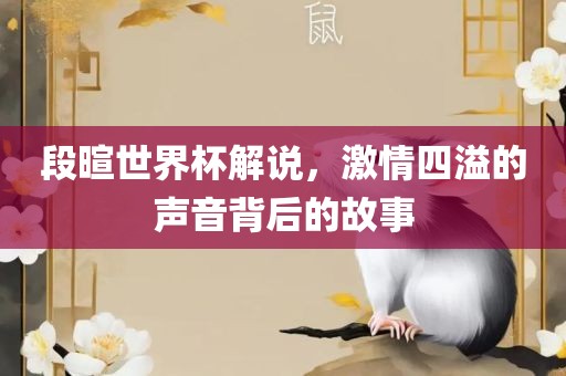 段暄世界杯解说，激情四溢的声音背后的故事洪湖市顺升工程机械租赁有限公司