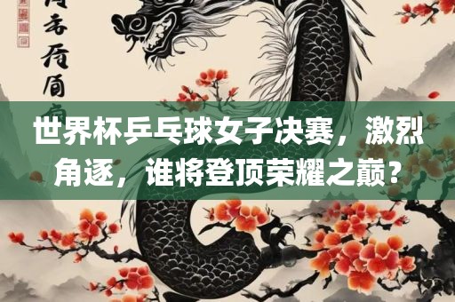 世界杯乒乓球女子决赛，激烈角逐，谁将登顶荣耀之巅？洪湖市顺升工程机械租赁有限公司