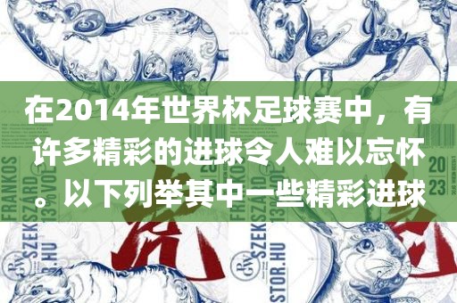 在2014年世界杯足球赛中，有许多精彩的进球令人难以忘怀。以下列举其中一些精彩进洪湖市顺升工程机械租赁有限公司球