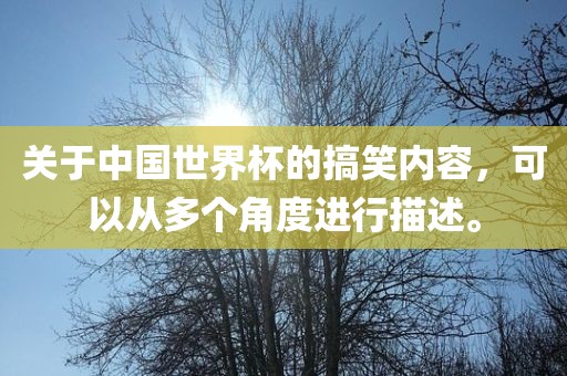 关于中国世界杯的洪湖市顺升工程机械租赁有限公司搞笑内容，可以从多个角度进行描述。