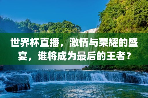 世界杯直播，激情与荣耀的盛宴，谁将成为最后的王者？洪湖市顺升工程机械租赁有限公司