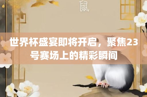 世界杯盛宴即将开启，聚焦23号赛场上的精彩瞬间洪湖市顺升工程机械租赁有限公司