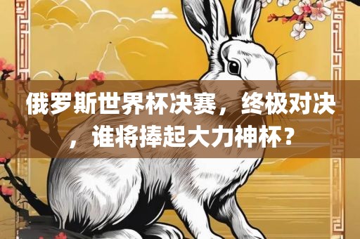 俄罗斯世界杯决赛，终极对决，谁将捧起大力神杯？洪湖市顺升工程机械租赁有限公司