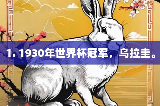 1. 1930年世界杯冠军，乌拉圭。