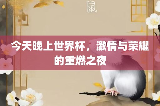 今天晚上世界杯，激情与荣耀的重燃之夜洪湖市顺升工程机械租赁有限公司