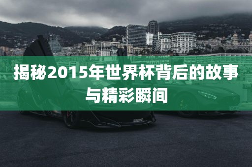 揭秘2015年世界杯背后的故事与精彩瞬间洪湖市顺升工程机械租赁有限公司