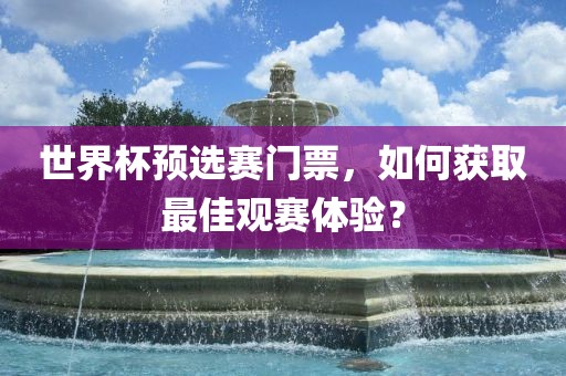 世界杯预选赛门票，如何获取最佳观赛体验？洪湖市顺升工程机械租赁有限公司
