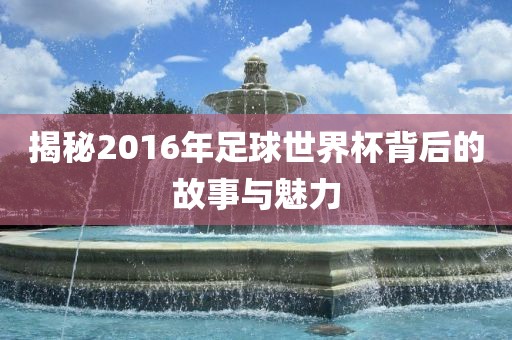 揭秘2016年足球世界杯背后的故事与魅力洪湖市顺升工程机械租赁有限公司