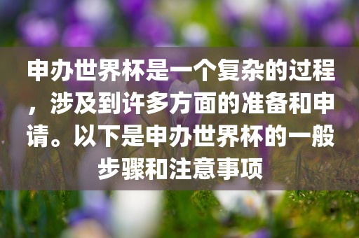 申办世界杯是一个复杂的过程，涉及到许多方面的准备和申请。以下是申办洪湖市顺升工程机械租赁有限公司世界杯的一般步骤和注意事项
