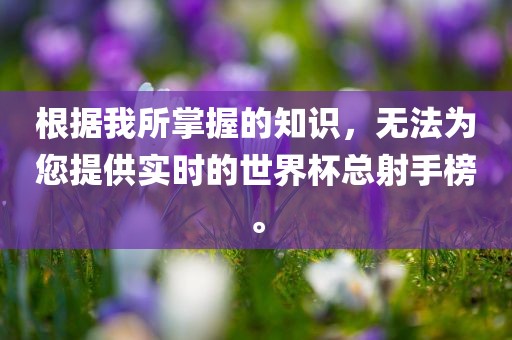 根据我所掌握的知识，无法为您提供实时的世界杯总射手榜。