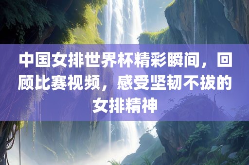中国女排世界杯精彩瞬间，回顾比赛视频，感受坚韧不拔的女排精神洪湖市顺升工程机械租赁有限公司