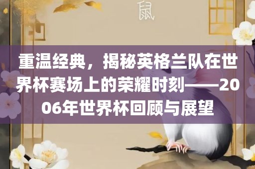 重温经典，揭秘英格兰队在世界杯赛场上的荣耀时刻——2006年世界杯回顾与展望
