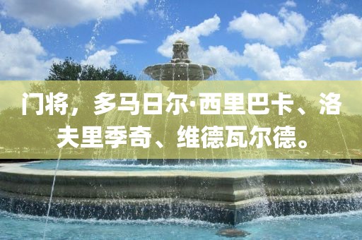 门将，多马日尔·西里巴卡、洛夫里季奇、维德瓦尔德。洪湖市顺升工程机械租赁有限公司
