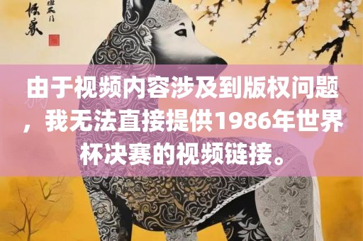 由于视频内容涉及到版权问题，我无法直接提供1986年世界杯决赛的视频链接。洪湖市顺升工程机械租赁有限公司