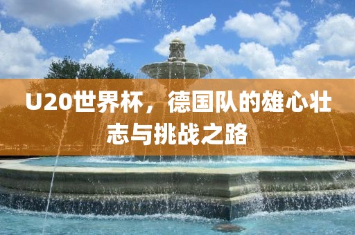 U20世界杯，德国队的雄心壮志与挑战之路