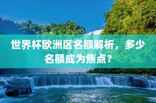 世界杯欧洲区名额解析，多少名额成为焦点？洪湖市顺升工程机械租赁有限公司