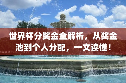 世界杯分奖金全解析，从奖金池到个人分配，洪湖市顺升工程机械租赁有限公司一文读懂！
