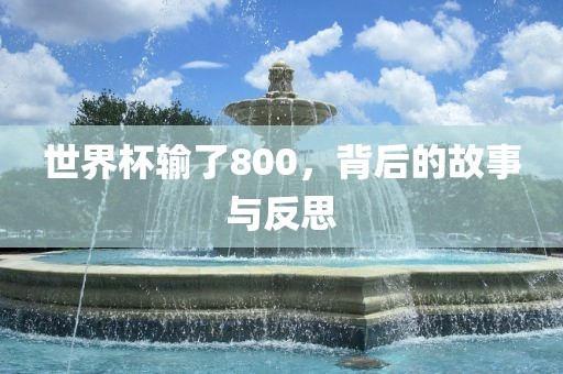 世界杯输了800，背后的故事与反思洪湖市顺升工程机械租赁有限公司