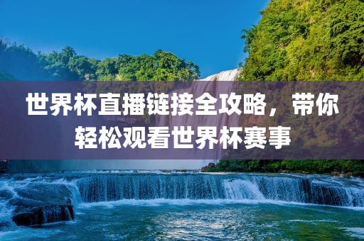 世界杯直播链接全攻略，带你轻松观看世界杯赛事洪湖市顺升工程机械租赁有限公司