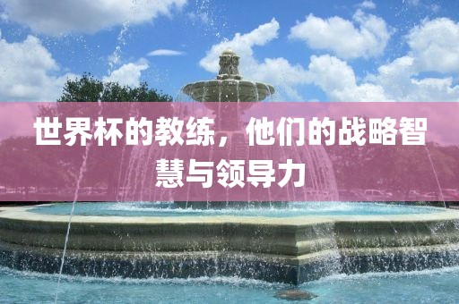 世界杯的教练，他们的战略智慧与领导力洪湖市顺升工程机械租赁有限公司