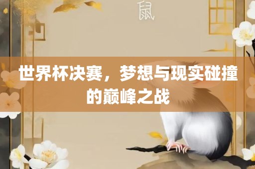 世界杯决赛，梦想与现实碰撞的巅峰之战洪湖市顺升工程机械租赁有限公司