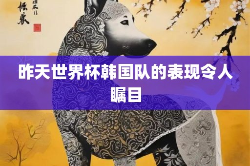 昨天世界杯韩国队的表现令人瞩目